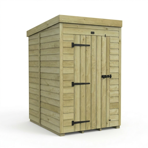 4 x 5 Pent Shed Tanalised (Single Door, No Windows) 1