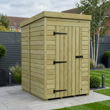 4 x 5 Pent Shed Tanalised (Single Door, No Windows)