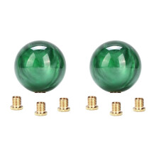 2X Marble Style Round  Gear Shift Knob Acrylic Shifter Knobs Stick Shift Knobs with 3 Adapter Dark Green