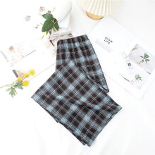 (Light green plaid, One Size (40-70kg)) Women's Summer Plaid High-Waist Wide-Leg Pants – Thin, Casual, Loose, Straight Fit Comfortable Trousers