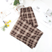 (Green plaid, One Size (40-70kg)) Women's Summer Plaid High-Waist Wide-Leg Pants – Thin, Casual, Loose, Straight Fit Comfortable Trousers