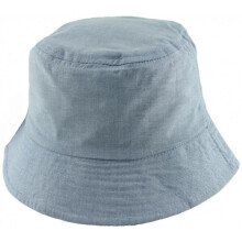 (Blue Stripes, M) (Blue, S) Foxbury Ladies Reversible Blue Cotton Blend Bucket Sun Hat