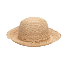 (Beige, One Size) (One Size, Beige) Women's Raffia Sun Hats Fashionable Sun Protection Straw Bucket Caps for Outdoor Travel