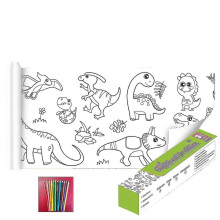 (Dinosaur Paradise) Childrens Drawing Roll Paper For Kids,children's Drawing Roll, Sticky Coloring Paper Roll Painting, Gift For Kids