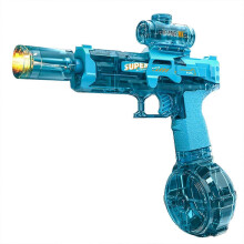 (Blue) Electric Water Gun Long Range Automatic Water Squirt Guns with Lighting Water Blasters for Kids Adults