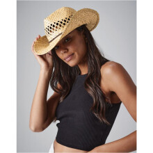 100% Straw Unisex Cowboy Hat Men Women Handmade Western Sun Hat Wired Brim