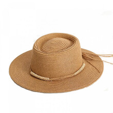 (Khaki, M) (M, Khaki) Women's Summer Straw Hat Wide Brim Vacation Beach Cap Lightweight Sun Hat with Band