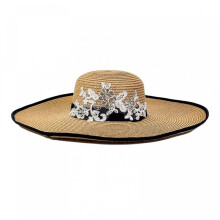 (Multicolor, M) (M, Multicolor) Women Straw Hat, Elegant Flower Wide Brim Sun Hat Lightweight Summer Vacation Beach Cap