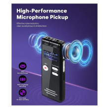 64GB Digital Voice Activated Recorder with Playback - 3072Kpbs HD Dual MIC Tape Recorder for Interviews/Meeting/Classes