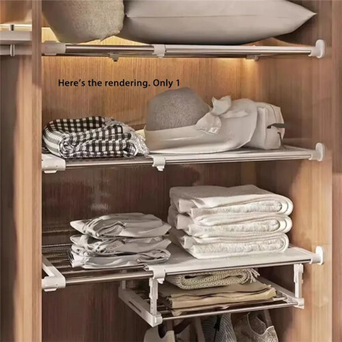 Adjustable Storage Rack Telescopic Wardrobe Shelf Storage Rack DIY Partition Cabinet Tools