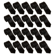 20X Unisex-Krawatte Polyester,Schwarz,2 Zoll