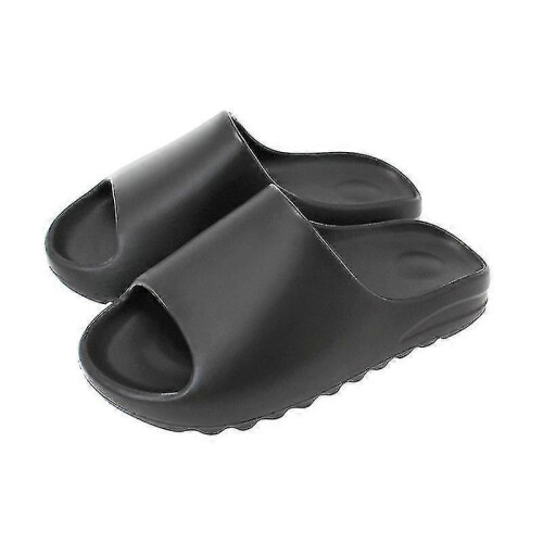 (40-41, Black) Slides Slippers Platform Beach Sandals Unisex Slippers