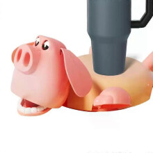 (Pink) Funny Coasters Creative Decorative Cup Mat Hog Shape Coaster For Home Decor Kitchen Living Room Unique Favors
