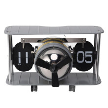 Airplane Flip Clock Airplane Desk Filp Clock Vintage 304 Stainless Steel Practical Reminder Function for Office,A