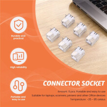 Veel 6 Stuks Vervangende USB-Connectoraansluiting Type B Vrouwelijk Haaks