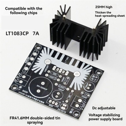 Adjustable Linear Regulated Power Supply Board LT1083 7A Output Filament Voltage Regulation DIY Electronics Kit