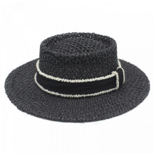 (Black, One Size) (One Size, Black) Women Straw Hat, Vintage Wide Brim Sun Hat Lightweight Summer Beach Cap for Casual Daily