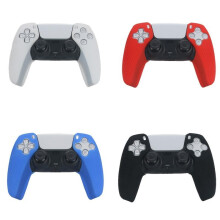 (Black) Soft Silicone Split Protective Cases for Gamepad - Console Controller Case, Game Accessories Joystick Cover Skin - Black