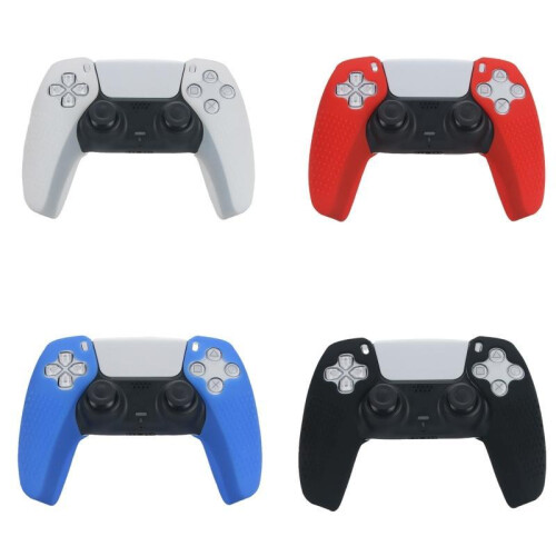 (Black) Soft Silicone Split Protective Cases for Gamepad - Console Controller Case, Game Accessories Joystick Cover Skin - Black
