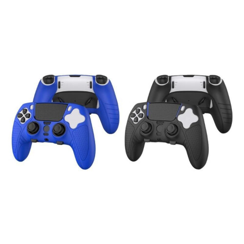 (Black) Anti-Slip Silicone Game Controller Protective Case Scratchproof Grip Cover for PS5 Xbox Switch