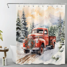 Snowflake Christmas Shower Curtain Pink Grey 60x72 Inch
