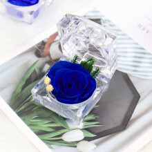 Preserved Real Rose in Glass Dome – Eternal Flower Gift for Anniversary, Valentine’s Day, Birthday & Bridal Shower – Royal Blue, 1PC,