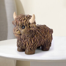 Highland Cow Resin Figurine Scottish Cattle Statue