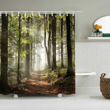 Printed Polyester Shower Curtain Waterproof Dust-proof