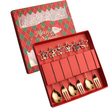 Stainless Steel Spoon and Fork Set with Star Pendant 6-Piece