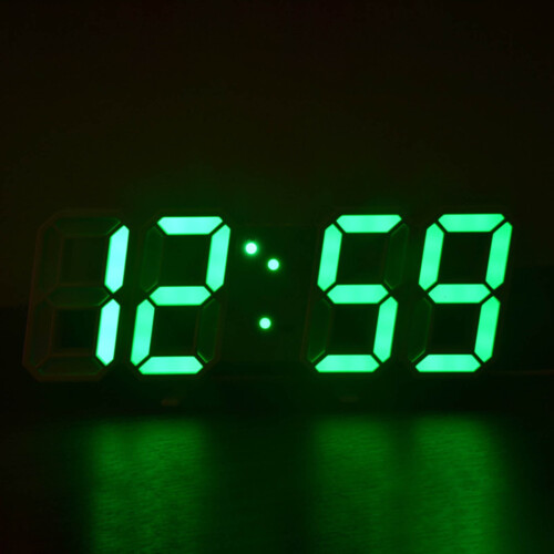 LED Wall Clock with Remote 9.3x3.3 Inch Display