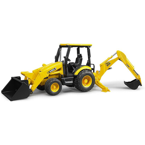 Bruder Bruder Toys - Construction Realistic JCB MIDI CX Backhoe Loader with Changeable Front Loader and Backhoe Loader Scoop - Ages 3+