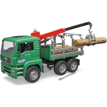 Bruder 02769 Man Timber Truck with Loading Crane and 3 Trunks
