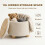 Homcom HOMCOM Round Storage Ottoman with Reversible Lid, Beige 4