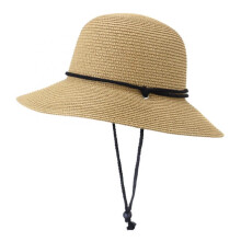 (Khaki, One Size) (One Size, Khaki) Women Men Summer Straw Hat Bucket Cap Bucket Hats UV Protection Beach Holiday Sun Hat