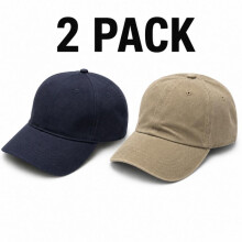 (Olive, Mens Adult 60cm) (Mens Adult 60cm, 2 Pack - Set 1) Plain Adjustable Baseball Cap Adults Sun Hat Pack