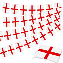 HOMAVEL 10m England Flag Bunting 30 Flags - St George's Cross Triangle Banner fo