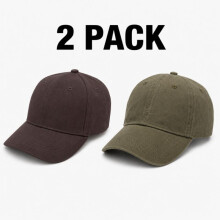 (2 Pack - SET 2, Mens Adult 60cm) (Mens Adult 60cm, 2 Pack - SET 2) Plain Adjustable Baseball Cap Adults Sun Hat Pack
