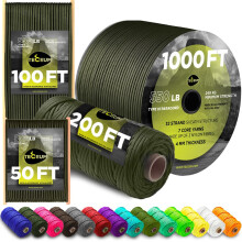 TECEUM Paracord Type III 550 Army Green – 15 m – 4mm – Tactical Rope MIL-SPEC –