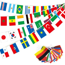 49ft/15m World Cup Flags Football Bunting 2026 for Party Decorations 2026,48 Teams Flags Double Sides Fabric Bunting Banner for Restaurant Bar Club G