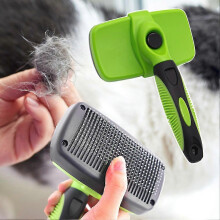 (Blue) Self-Cleaning Cat Slickers Brush Wear Resistant Pet Grooming Tool for Removing Hair Knots