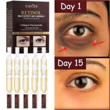 (Matches the image, 1Box/1.5ml*15pcs) Anti Aging Eye Serum Ampoules with Retinol and Niacinamide for Dark Circles and Wrinkles 30 Pack