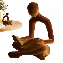 (WHITE) Abstract Figures Statues Decor Flock Statue Collectible Figurines Home Decorations