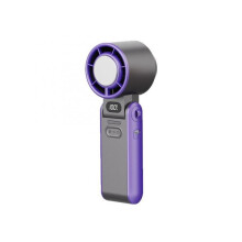 Portable Air Cooling Turbo Fan 3600mAh 100 Wind Speeds Adjustable Outdoor Foldable Handheld Fan with Lanyard Grey