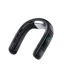 Ventoinha de Pescoço USB 6000 mAh com Ecrã Digital Preta