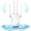 Ισχυρός ενισχυτής WiFi 1200Mbps, ενισχυτής διπλής ζώνης 5GHz και 2.4GHz, 2 θύρες LAN, 4 κε 1