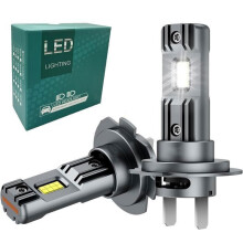 H7 LED-polttimo, CSP-siru 6500K 500 % kirkkaus, autojen kauko- ja lähivalojen polttimot, ulkovalaisin, 2 kpl:n pakkaus