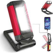 Potente linterna de trabajo recargable, lámpara de taller con base magnética, linterna impermeable IPX6, luz mecánica con 5 modos.