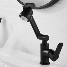 Kitchen Faucet with Pull-Out Sprayer, 1080 Degree Swivel Sink Tap, 4 Spray Modes, 360 Degree Flexible Spout, Black