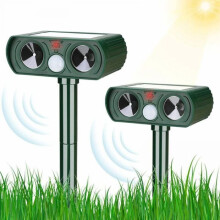 Aurinkokäyttöinen ultraäänikissankarkotin, 2 kpl LED-valolla, vedenpitävä eläintenkarkotin kissoille, koirille ja linnuille