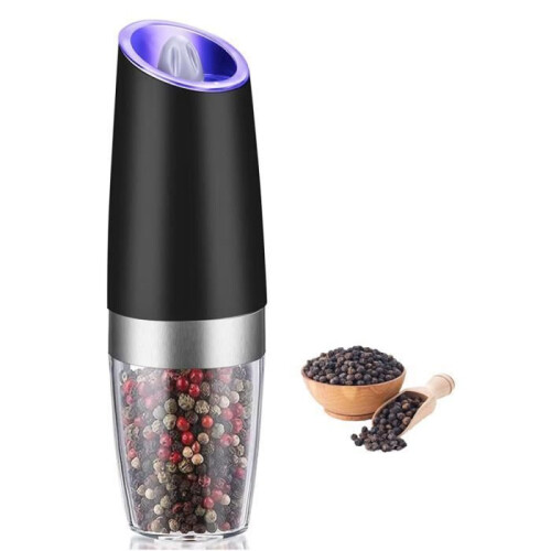 Gravity Activated Electric Pepper Grinder with Automatic Grinding Sensor, One-Hand Operation for Kitchen Use